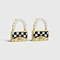 Checkerboard Bag Drop Earrings